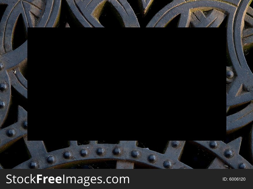 Metal Grating Background With Black Copy Space