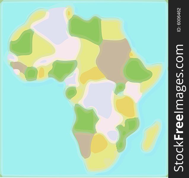 A fully scalable vector illustration of an abstract map of the continent of Africa. A fully scalable vector illustration of an abstract map of the continent of Africa.