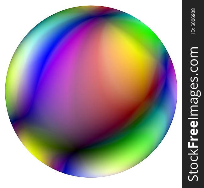 Bright ball with the many-colored spotty surface against the white background. Illustration. Bright ball with the many-colored spotty surface against the white background. Illustration.