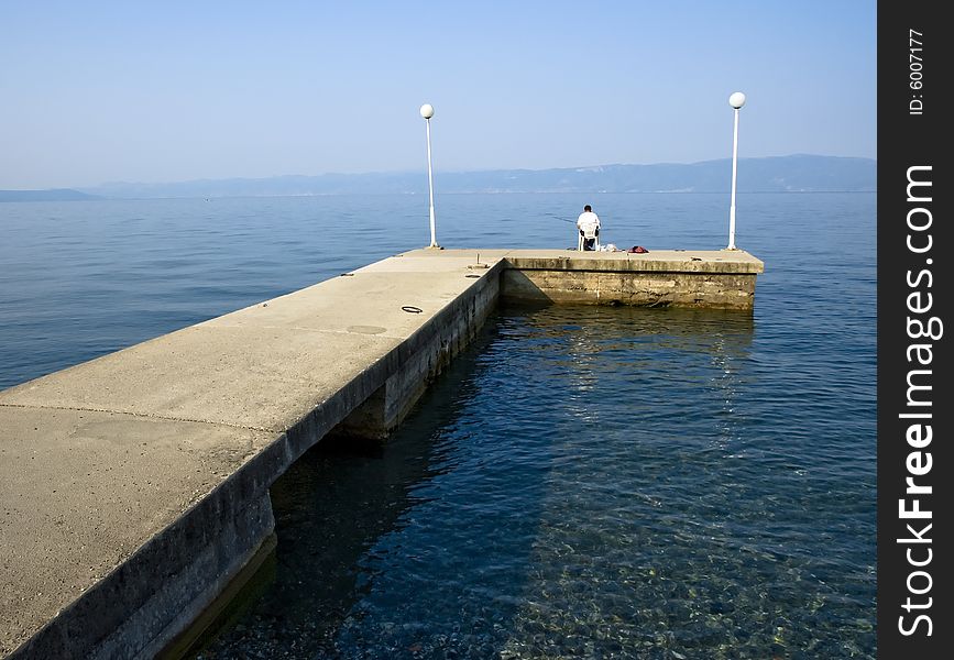 Concrete pier on the Ohrid lake