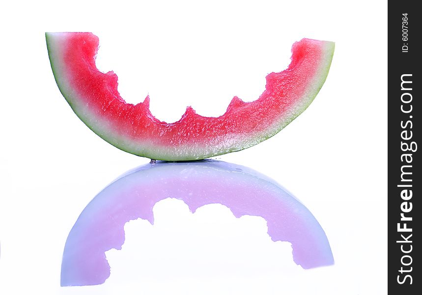 Partly eaten watermelon