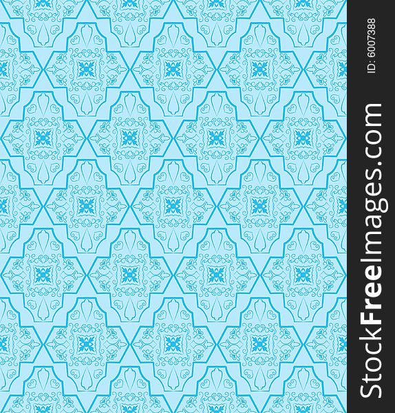 Blue Seamless Pattern. Vector Illustration