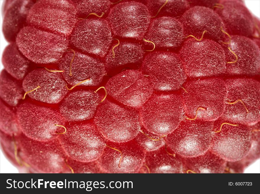 Red sweet raspberry close up. Red sweet raspberry close up