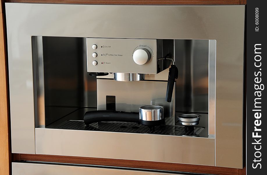 Shot of a newly installed coffee maker in a domestic kitchen