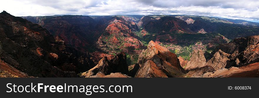 Panorama of Canyons in Shadow. Panorama of Canyons in Shadow