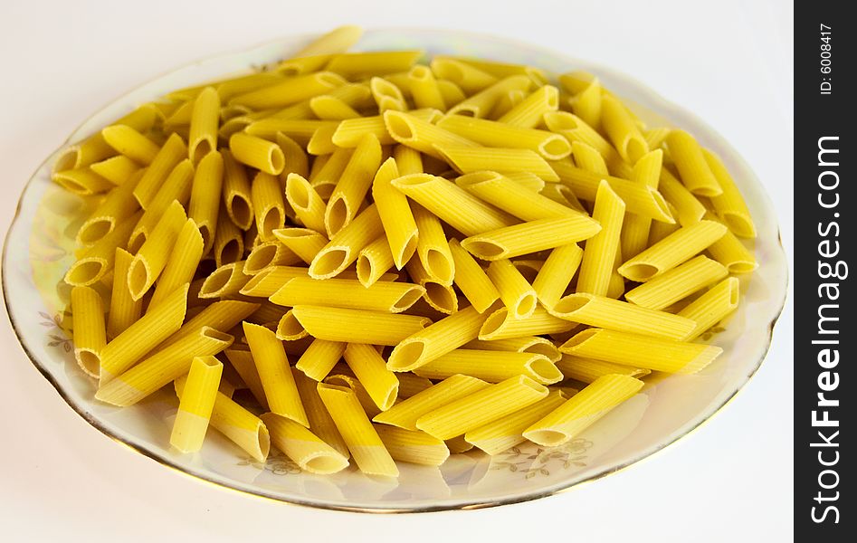 Small group of macaroni on a plate