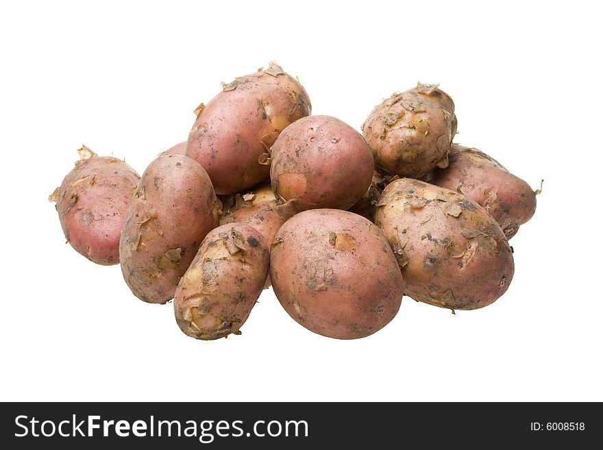 Fresh raw potato on a white background. Fresh raw potato on a white background