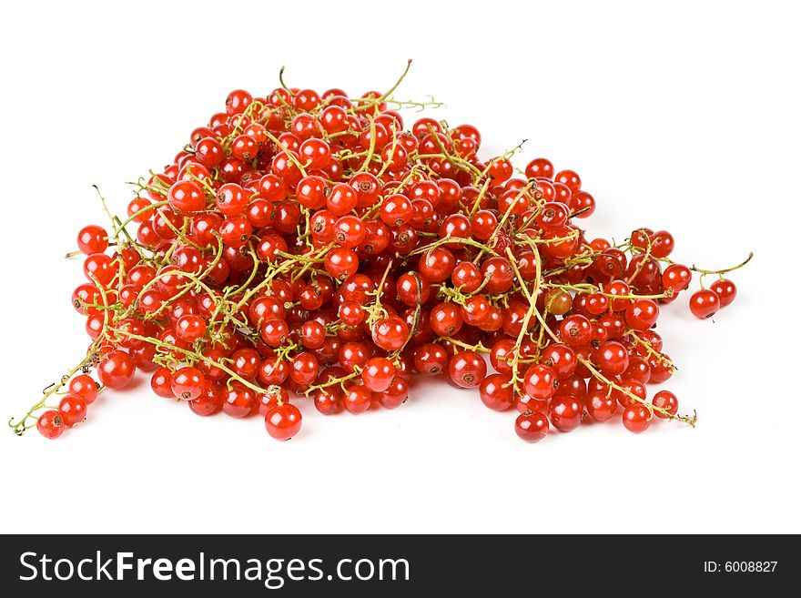 Fresh red currant on a white background