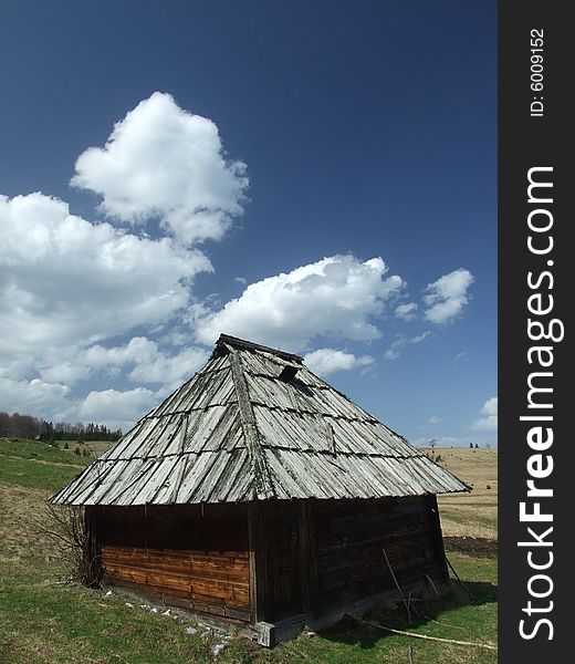 Old village cottage in the mountain Tara (Serbia).