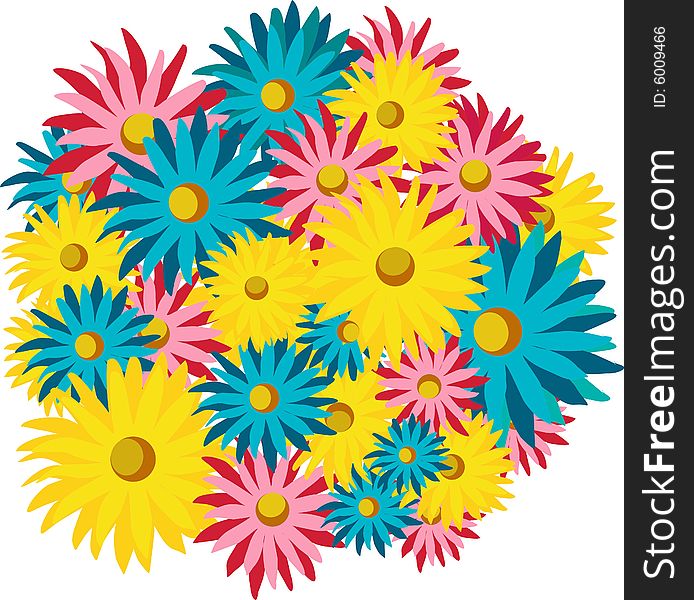 A lot of flowers drawing in vector. A lot of flowers drawing in vector