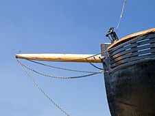 Prow Of An Old Wooden Boat Stock Image