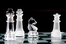 Glass Chessmen Stock Photography
