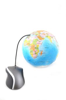 Globe And Computer Mouse Stock Photos Globe And Computer Mouse Stock Photos
