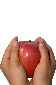 Hands Holding Apple Stock Image Hands Holding Apple Stock Image