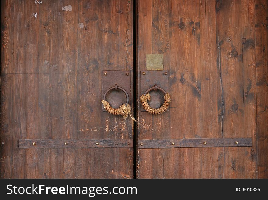 Close-up image of ancient wood door. Close-up image of ancient wood door