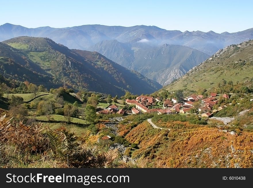 Small village between beautiful mountains. Small village between beautiful mountains
