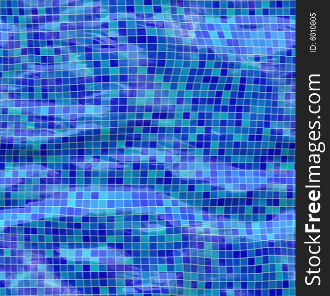 Ceramic, swimming pool  tiles submerged under water, seamlessly tillable. Ceramic, swimming pool  tiles submerged under water, seamlessly tillable