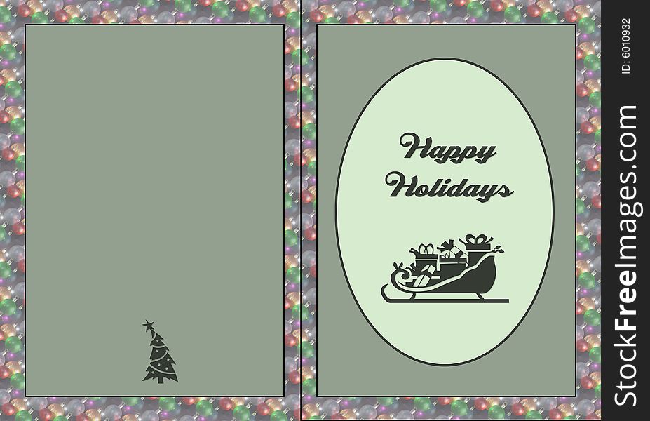 Card with illustration and Happy Holidays