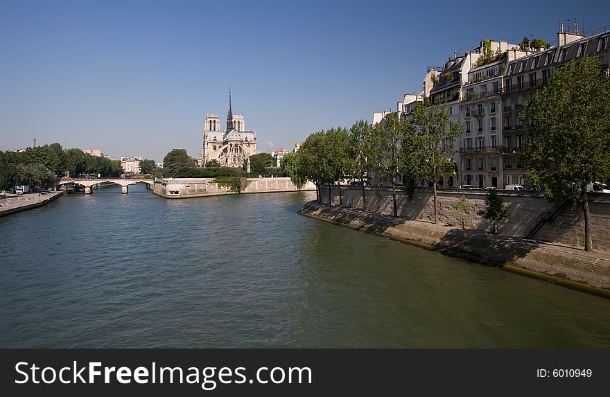 The river Seine in Paris during a summers day. The river Seine in Paris during a summers day.