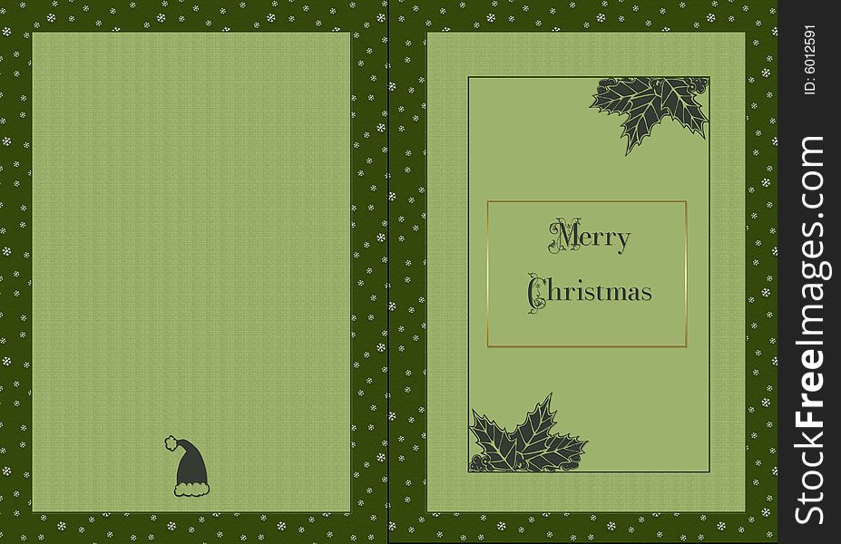 Card with illustration and Merry Christmas. Card with illustration and Merry Christmas