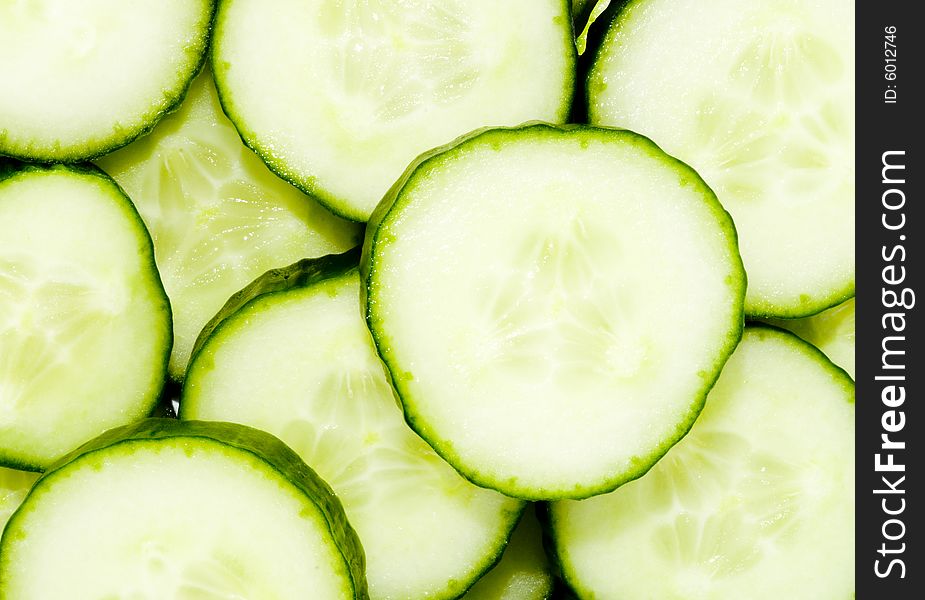 Sliced cucumber - healthy eating - vegetables - close up