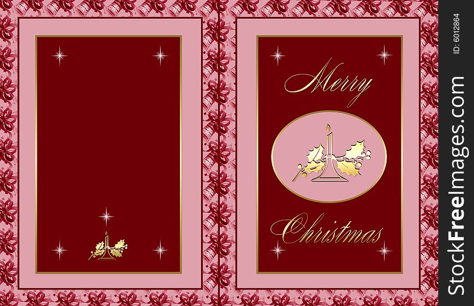 Card with illustration and Merry Christmas. Card with illustration and Merry Christmas