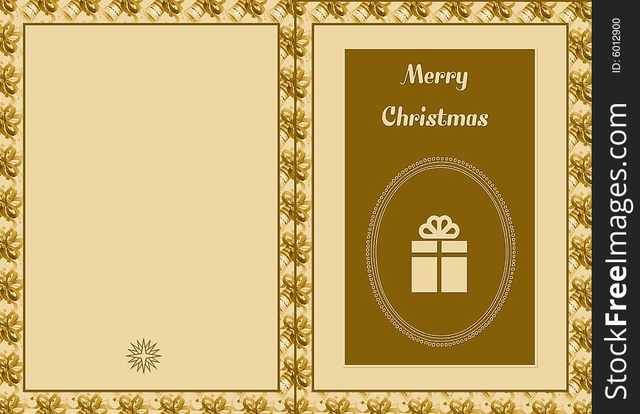 Card with illustration and Merry Christmas. Card with illustration and Merry Christmas