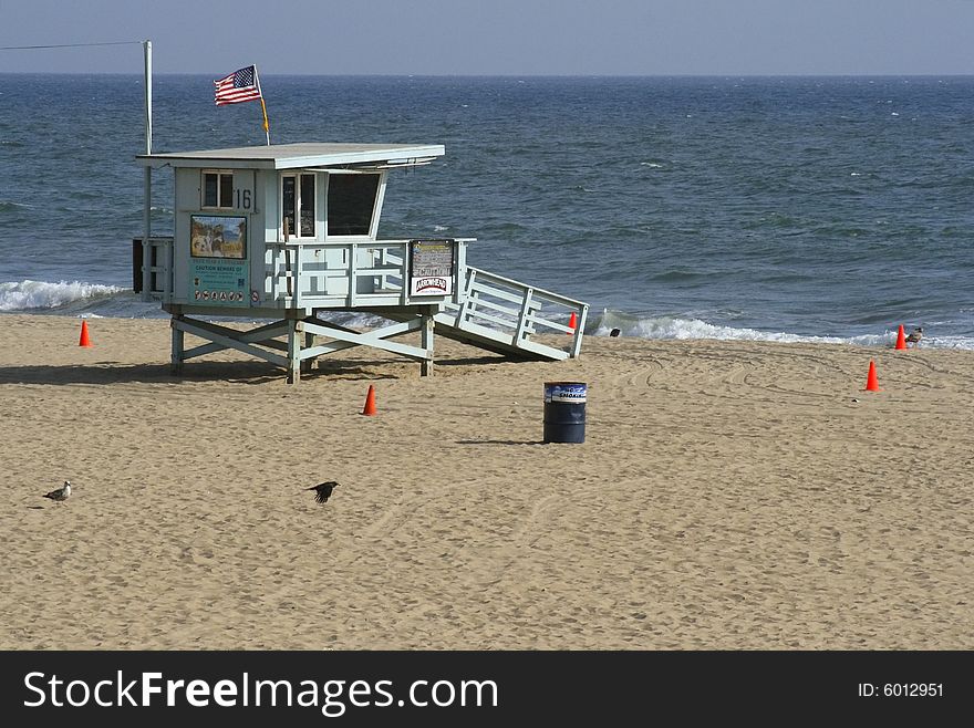 Sunny afternoon at Santa Monica Beach in California. Sunny afternoon at Santa Monica Beach in California.