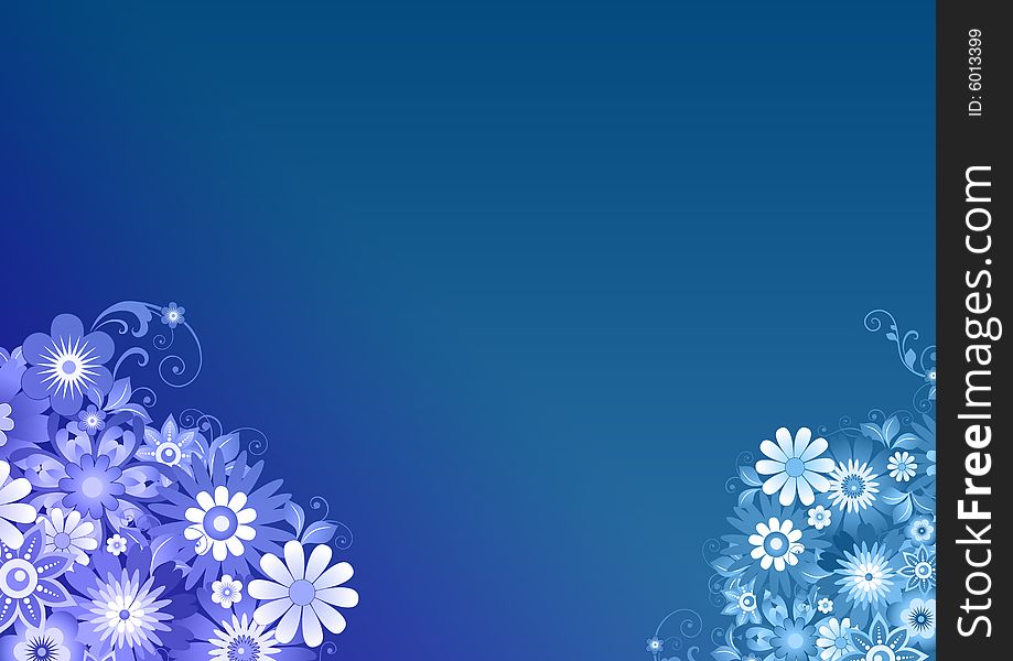 The good looking blue floral background in mind blowing blue gradient. The good looking blue floral background in mind blowing blue gradient