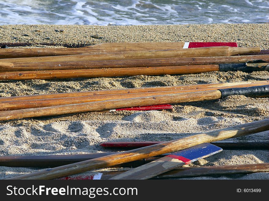 Paddles on the beach