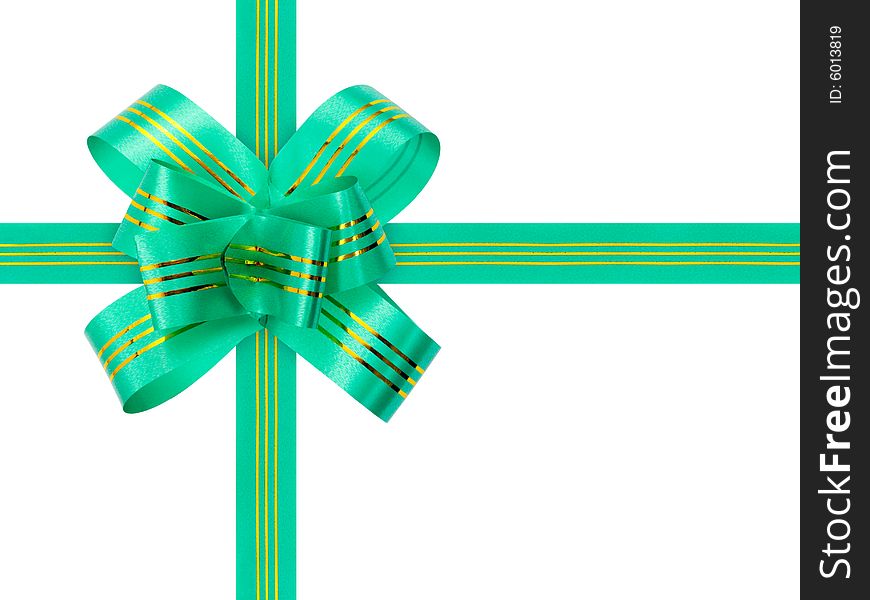 Green bow and ribbon