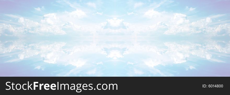 Beautiful banner/ header of blue sky and clouds in high key. Beautiful banner/ header of blue sky and clouds in high key.