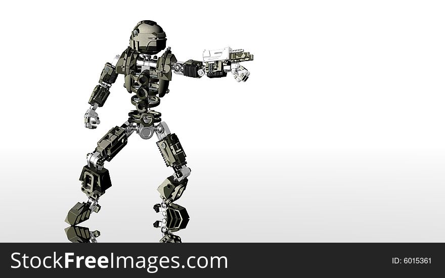 A 3d render of futuristic robot