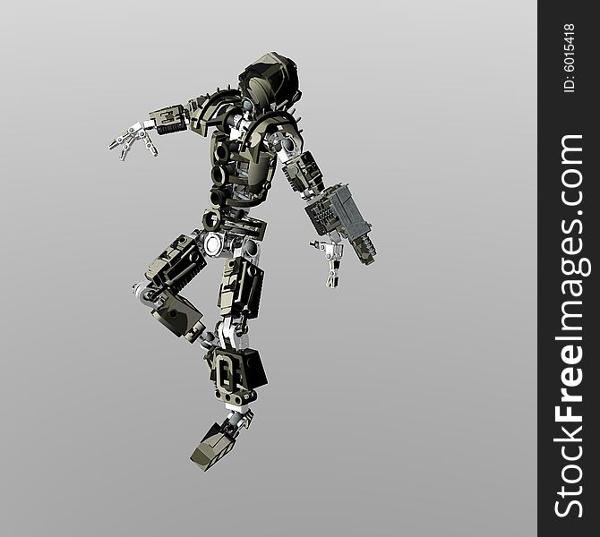 A 3d render of futuristic robot