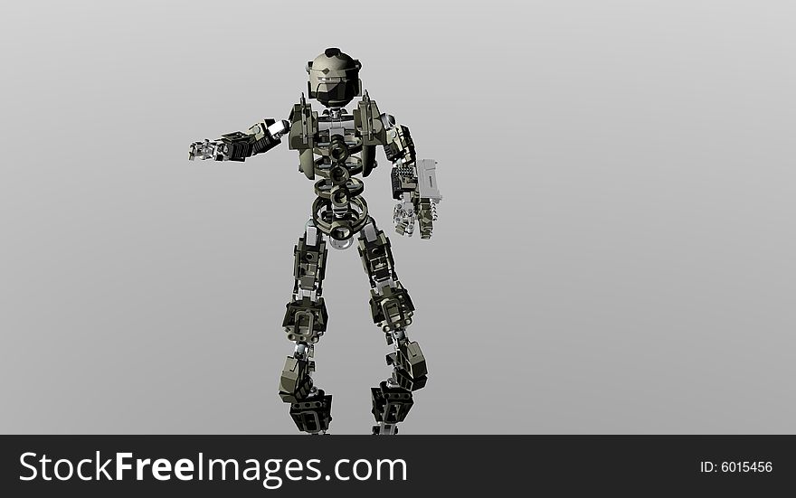 A 3d render of futuristic robot