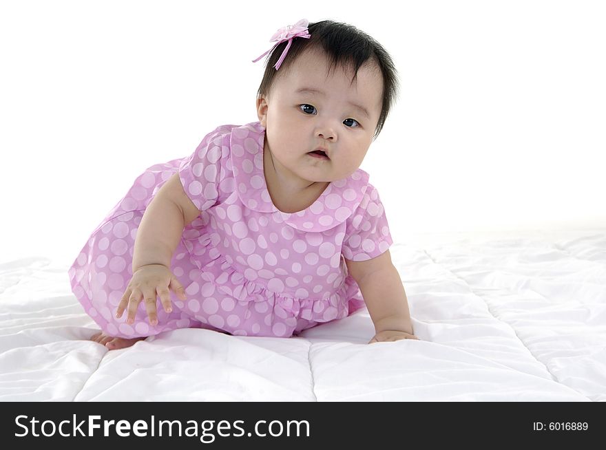 Cute Asian baby, smiling and happy. Cute Asian baby, smiling and happy