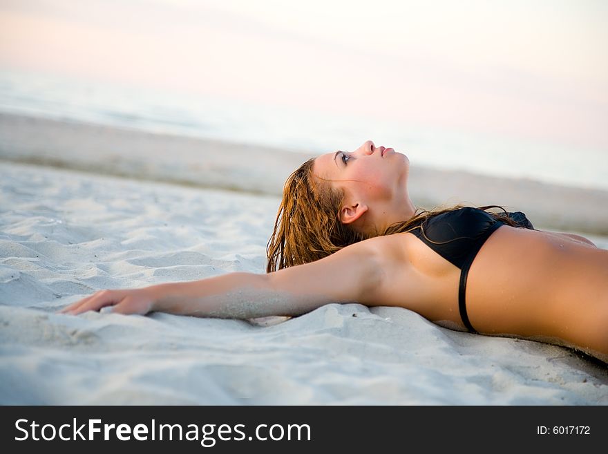 The Fine Girl On A Beach