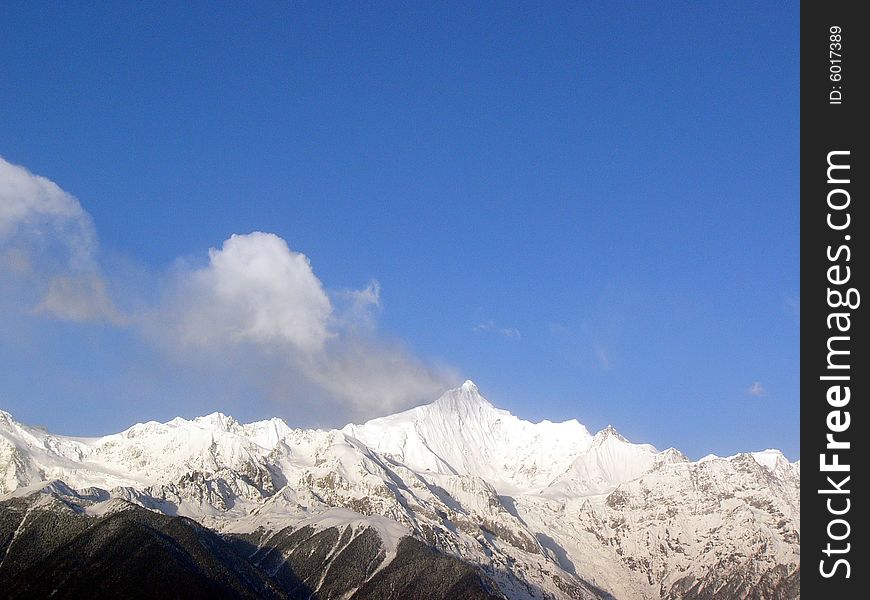 Meili snow mountain,in Yunan,China, which still a snow mountain that no one can climb on the top of it.