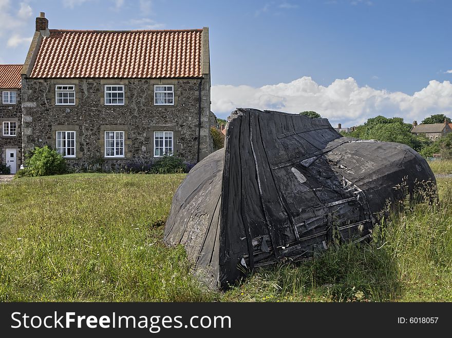 Upturned boat on Holy Island