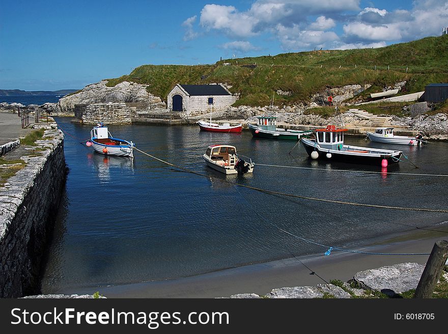 Docking cove in Ireland of boats. Docking cove in Ireland of boats.