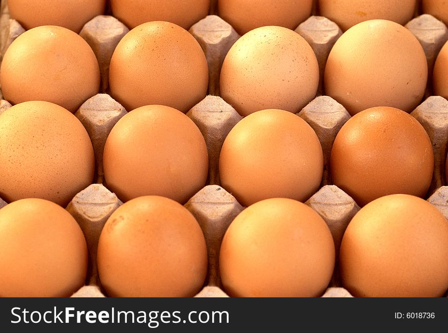 Horizontal picture of eggs on the market