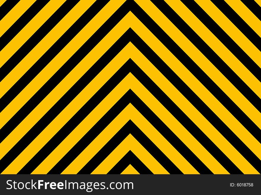 Black and yellow hazard warning lines