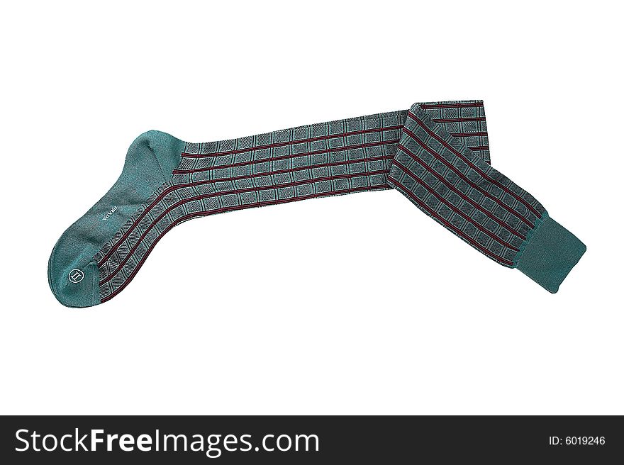 Light green socks isolated with white background