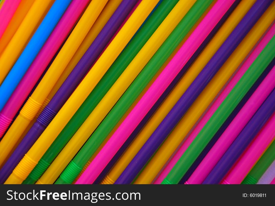 A detail of a plastic straws