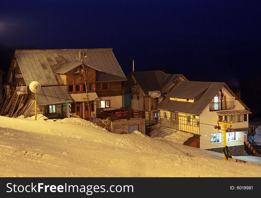 Ski resort in the Carpathians, Romania