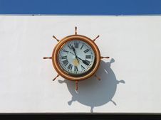 Inside Ship Helm Setting Clock Stock Image