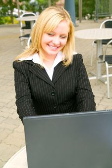 Smiling Business Woman Stock Photo