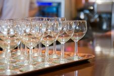 Wine Glass On Tray Stock Photo Wine Glass On Tray Stock Photo