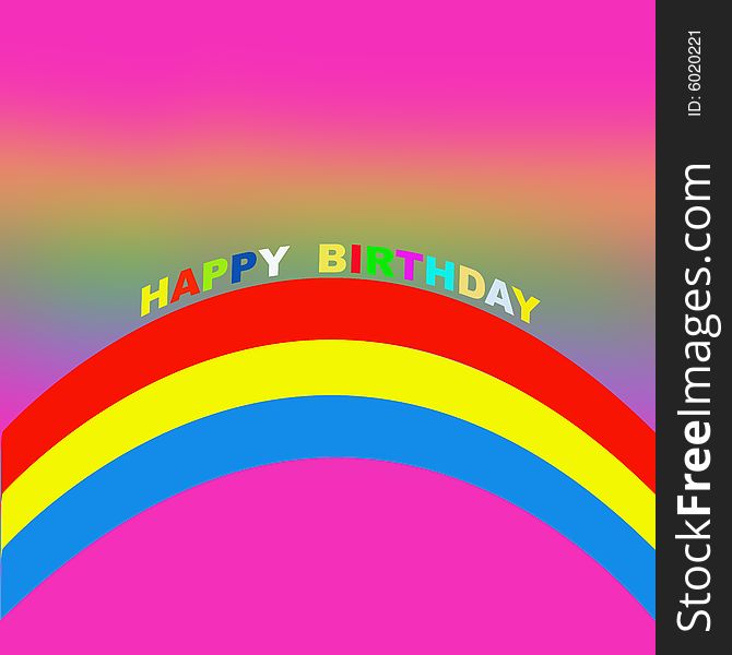 Happy Birthday And Rainbow