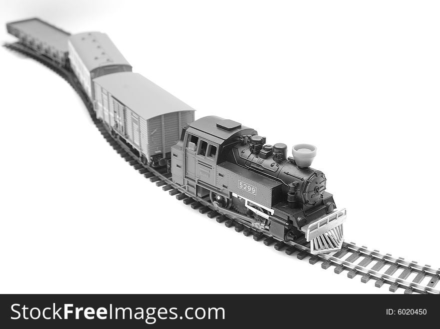 Model of the railway on white background